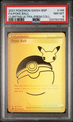 Poke Ball ⭐️ SWSH146 SWSH: Sword & Shield Promo Cards Holo PSA 8 JUST GRADED - Image 1 of 2
