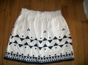 J.CREW SIDEWALK SKIRT NAVY PRINT SIZE 10 - Picture 1 of 2