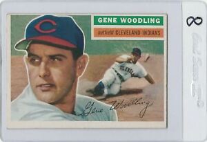 1956 TOPPS 163 GENE WOODLING WHITE BACK WB RARE CLEVELAND INDIANS WOW LOW POP SP