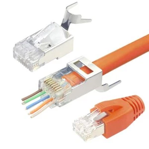 VCELINK 2ème génération Connecteur RJ45 Cat7 Cat6A Fiche Réseau Pass Through ... - Photo 1/7