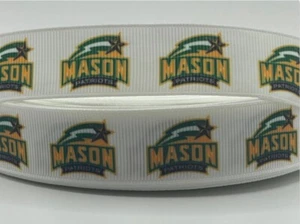 George Mason Ribbon - 7/8" Grosgrain Ribbon - College Ribbon - GMU - Picture 1 of 1