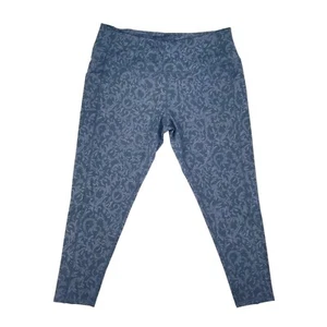 NWT Vera Bradley Gray Glass Vines Paisley Leggings Womens Plus Size 3X Pockets - Picture 1 of 9