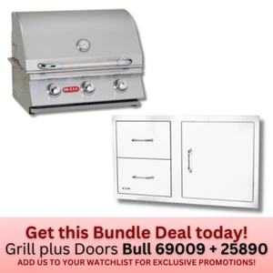 Bull Steer Premium 25-Inch Stainless Steel BBQ Grill with Door/Drawer Combo NG - Picture 1 of 12