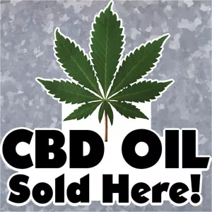 CBD Oil Sold Here Decal Concession Stand Food Truck Sticker - Picture 1 of 1
