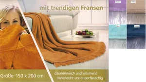 FRANSENDECKE aus flauschiger Microfaser von GÖZZE,150x200cm, div.Fb. - Bild 1 von 5