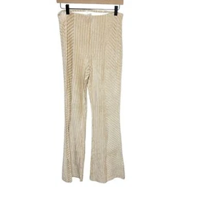 Free People velvet flare pull on pants tan size medium New without tags boho - Picture 1 of 6