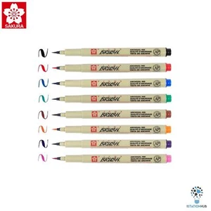 Sakura Pigma Brush Set | Multi Colours Archival Ink Art Pens | Pack of 8 Colour - Picture 1 of 2