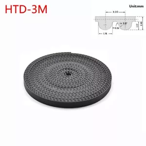 HTD3 3 mm PITCH X 10 mm LARGHEZZA gomma fibra di vetro cintura di temporizzazione sincrona PER PIEDE - Foto 1 di 9