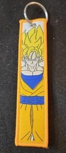 Anime Dragon Ball Cloth Double Keychain 1.8" X 5.12" Super Saiyan Goku - Picture 1 of 2