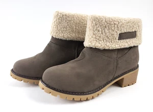 Yasirun Boots Grey and Cream Faux Fur Accent Bootie Women's Size 10.5 - Picture 1 of 7