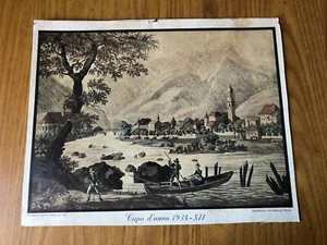 ANTICO DISEGNO STAMPA ACQUARELLO CAPO D' ANNO 1934 XII S. POETZELBERGER MERANO - Imagen 1 de 5