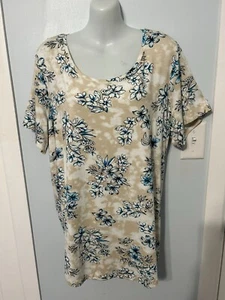 NWT JM Collection Floral Multi-Color Top with Short Sleeves Plus Size 1X - Picture 1 of 3