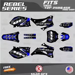 Kit de gráficos para Yamaha YZ250F YZ450F (2006-2009) Rebel - AZUL - Imagen 1 de 6