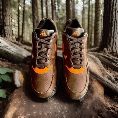 NIKE ACG AIR WILDWOOD SNEAKER BOOT BROWN/ORANGE MENS SIZE 11.5 - Image 1 of 4