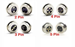 1Pair 2 3 4 5 Pin Spring-Loaded Magnetic Pogo Pin Connector Male and Female - Picture 1 of 6