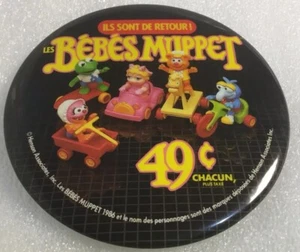 Vintage French Mc Donald's Promo Button Pinback  Baby Muppets Ancien Macaron - Picture 1 of 9