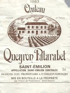 Vintage Chateau Queyron Patarabet Saint Emilion Original French Wine Label B940 - Picture 1 of 1