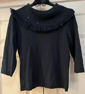 Oscar de la Renta dunkelblauer Damenpullover Wasserfallausschnitt Small " - Bild 1 von 3