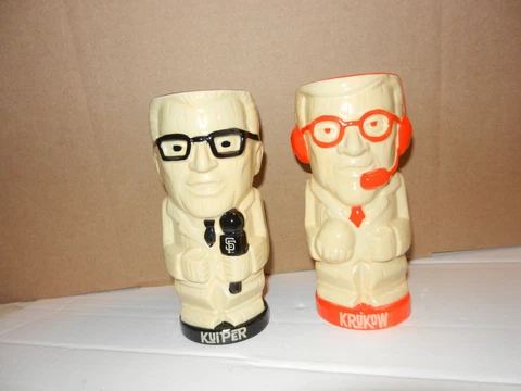 SF Giants Krukow & Kuiper Tiki Mugs SGA Kruk & Kuip 2023 Set of 2 New Cups  🎁 Cover
