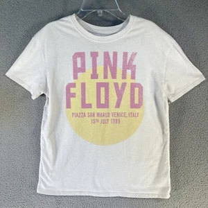 Pink Floyd T-Shirt YOUTH Large 10/12 White Short Sleeve Italy 15 July 1989 - Picture 1 of 16