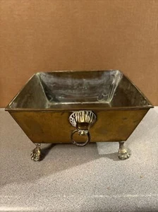 Vintage Brass Miniature Clawfoot Tub Claw Foot Bathtub - Planter - Fruit Bowl - Picture 1 of 17