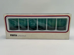 Vintage Ravenhead Vista Turquoise Blue Angel Tumblers x 6 Retro Home Bar - Picture 1 of 10
