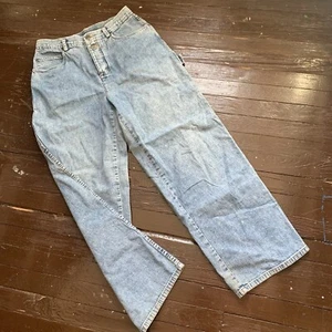 Vtg Liz Wear Jeans Womens 12 Blue Medium Wash  Mom 90s Denim Wide Leg Crop High - Picture 1 of 10