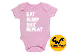 Baby Grow rude funny EAT SLEEP SH*T REPEAT silly Romper Body Suit Gift unisex