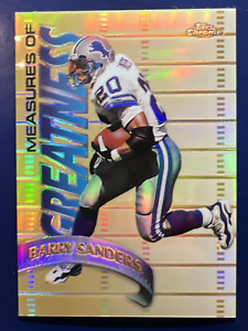 1998 Topps Chrome Barry Sanders Measures Of Greatness Refractor #MG10 Lions