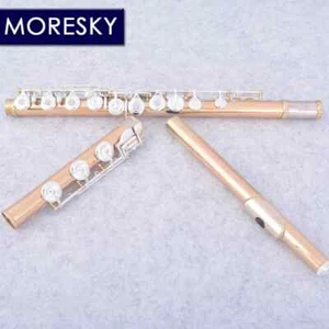 17 Open Holes C Key Flute Cupronickel Silver Plated Golden Professional MFL-812 - Picture 1 of 7