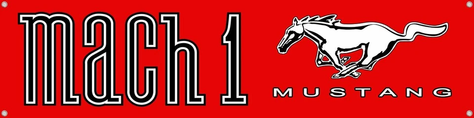 MACH 1 Mustang Red Vinyl Banner 48" x 12" * Ships Worldwide & FREE to the USA! - Image 1 of 1