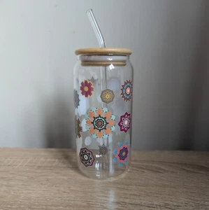 550 ml Libbey Glasdose mit natürlichem Bambusdeckel, Glasstrohhalm - Bild 1 von 1