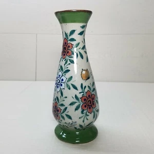 Vintage D'Casa Mexico Pottery Bud Vase Hand Painted signed Flower Butterfly 7.5" - Picture 1 of 11