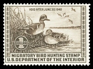 Scott RW6 1939 $1.00 Duck Stamp Mint F-VF OG LH Cat $115 - Picture 1 of 2