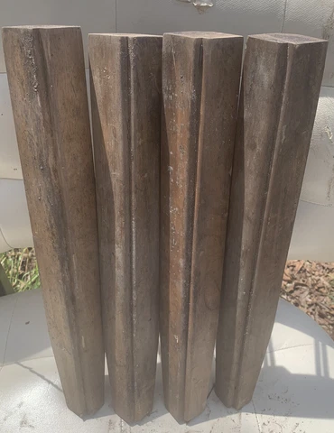 4 Vtg Table Legs Tapered Solid Wood 16.25” Tall -Salvage Repurpose Crafter Cover