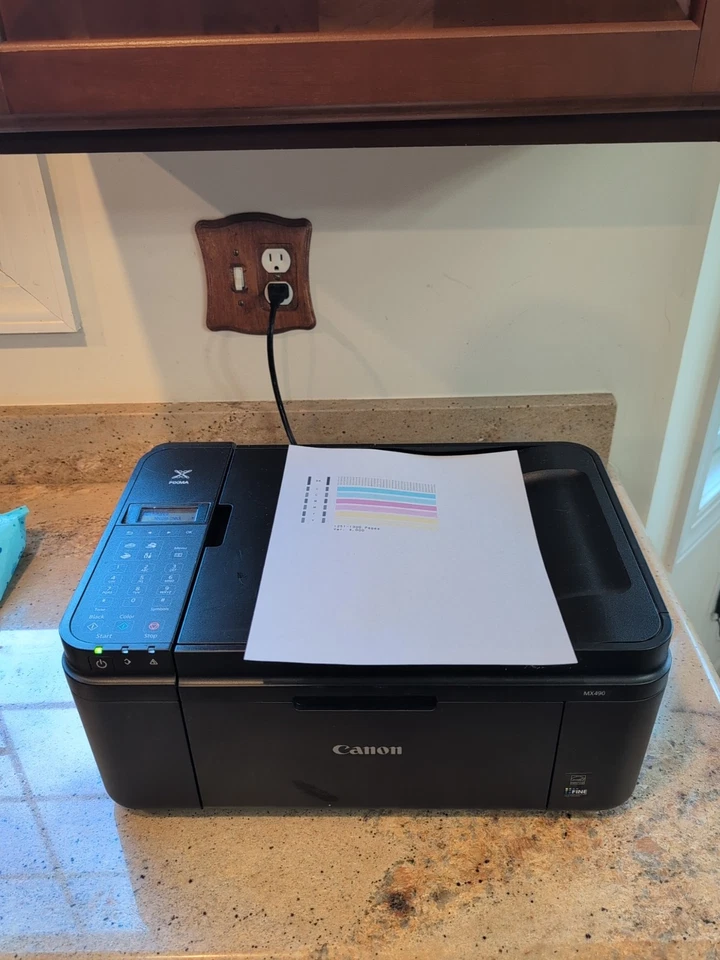 Canon Pixma MX490 /Mx492 All-In-One InkJet Printer - With Ink! Pg Count 1250 Wow - Image 1 of 4