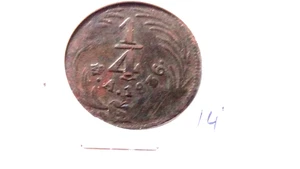 1836 MEXICO 1/4 REAL COPPER COIN - Picture 1 of 2