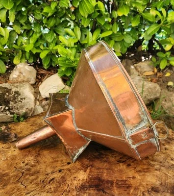 Rare Ancien Entonnoir Cuivre Étamé 39 cm Tonneau Barrique Vin Déco Vintage  - Photo 1/4