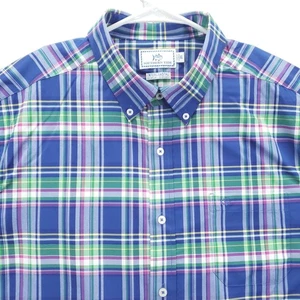 Southern Tide Shirt Mens XL Blue Green Plaid Intercoastal Long Sleeve Stretch - Picture 1 of 11