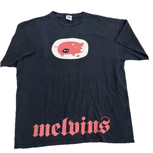 Vintage Melvins T Shirt XL Black Pig Pink Sugar Daddy Live Split Series Art y2k - Picture 1 of 7