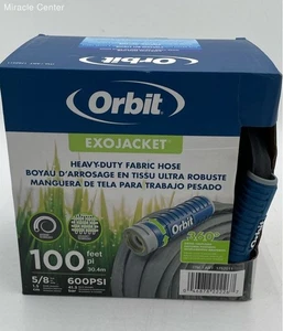 Exo-Jacket 5/8 100 ft Heavy Duty Fabric Hose 600 PSI UV Resistant Easy Hold Grip - Picture 1 of 6