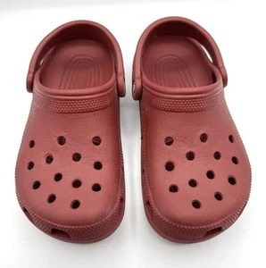 Crocs Unisex Classic Clog Dark Cherry Red Burgundy Maroon Mens 5 Womens 7 Shoes - Picture 1 of 8