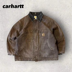 Chaqueta Carhartt Tradicional Marrón Trapo Pato 2XL Duradero Abrigo de Trabajo Pintura Mancha - Imagen 1 de 12
