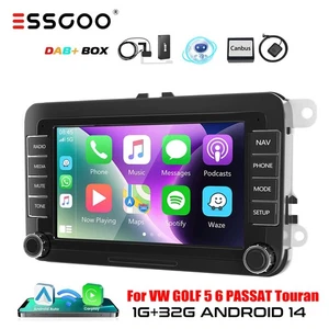 Autoradio 7" DAB+ Carplay Android 14 GPS per VW GOLF 5 6 Touran Polo Caddy Jetta - Foto 1 di 14