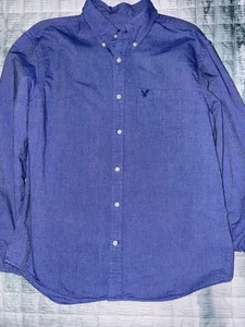 American Eagle Herren Classic Fit Oxford Hemd Langarm Blau XL 100%Baumwolle - Bild 1 von 13