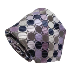 Alexander Julian Necktie Purple Geometric Pattern Men's Neck Tie Jacquard - Picture 1 of 5