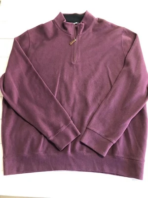Lands' End Sweatshirt Mens 3XL Tall Burgundy Quarter Zip Mock Neck Big & Tall - Image 1 of 4