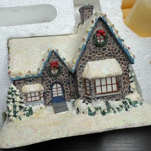 Thomas Kinkade Hawthorne Village Bless Our Happy Home Lighted Christmas House - Picture 1 of 6