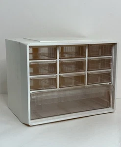 Vintage Akro Mils Small Part Bin Storage, Parts Organizer 10 Drawer White 10-110 - Picture 1 of 10
