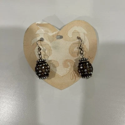 Pendientes Brighton Glimmer Twist + 2 Cuentas Cristal Viaje Ámbar Marrón Plata Nuevos con Etiquetas Foto 1 de 3
